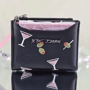 Betsey Johnson Martini Toss Wallet With Card Case Chain Detail Modern Party Gift